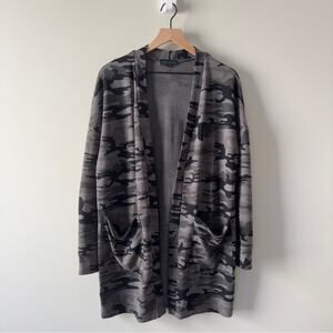 Anthropologie Sanctuary Camo Duster Cardigan long sleeve pockets camouflage L